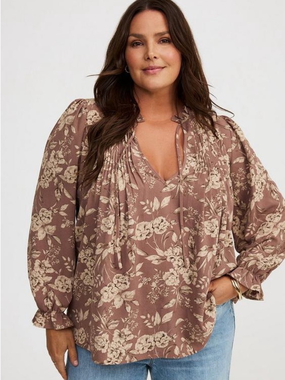 Torrid Peasant Sleeve Pintuck Blouse